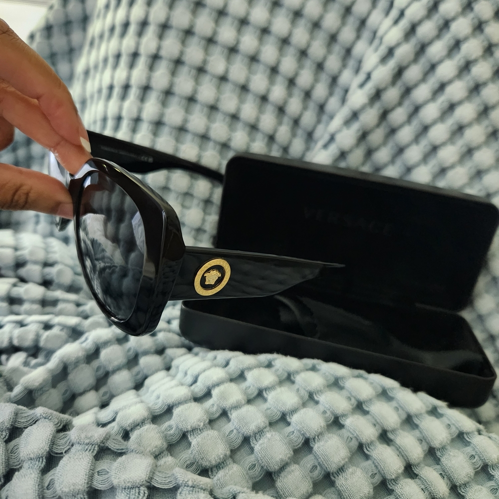 Versace Black Sunglasses with Gold Accent